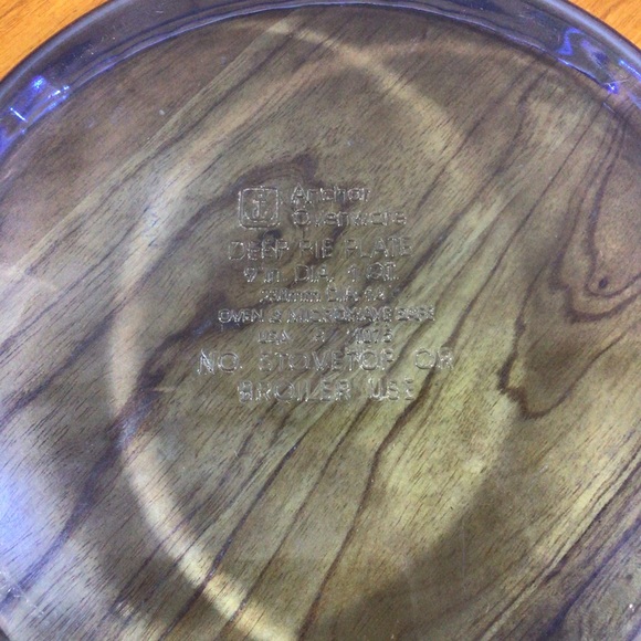 Anchor Kitchen Anchor Ovenware 9 Cobalt Blue Glass Fluted Deep Pie Plate Dish With Handles